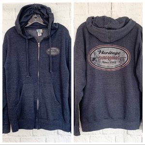 Heritage Surfboards Men’s Zip Up Hoodie Sweatshirt